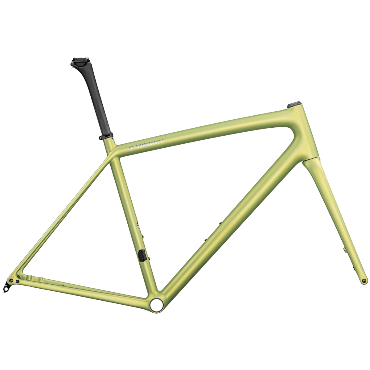 S-Works Aethos Frameset | Satin Silver Dust - Team Yellow